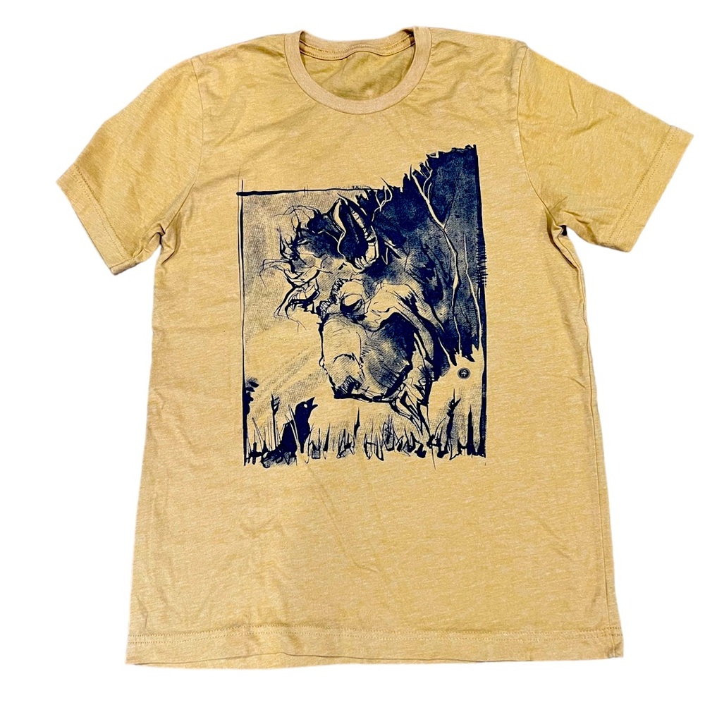 Yellow Graphic Tshirt, size small, unisex, Fabcreates